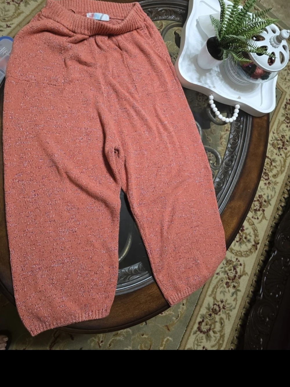 Free People FP Beach High Rise Knit Pants in an orange-rust color S/P